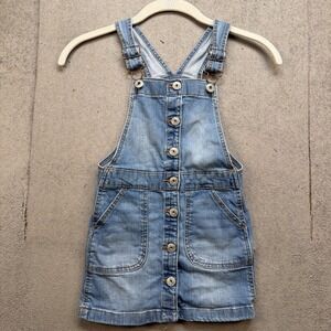 OshKosh B'gosh Girls Denim Overall Dress Size 5 Adjustable Straps‎ Classic